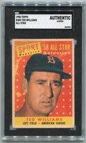 Ted Williams 1958 Topps All-Star Card #485 SGC Graded Authentic