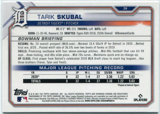 Tarik Skubal 2021 Bowman Chrome Sapphire RC #28