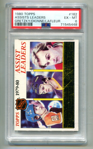 1980 Topps Assists Leaders Gretzky/Dionne/Lafleur  #162 PSA 6 Card