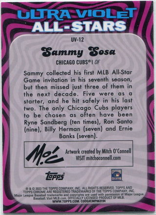 Sammy Sosa 2023 Topps Chrome Ultra Violet All-Stars Card #UV-12
