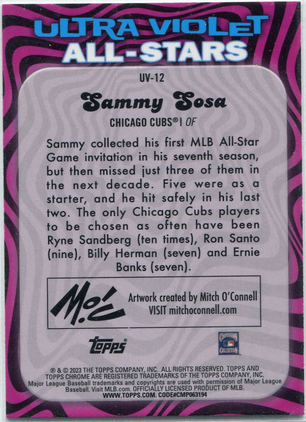 Sammy Sosa 2023 Topps Chrome Ultra Violet All-Stars Card #UV-12