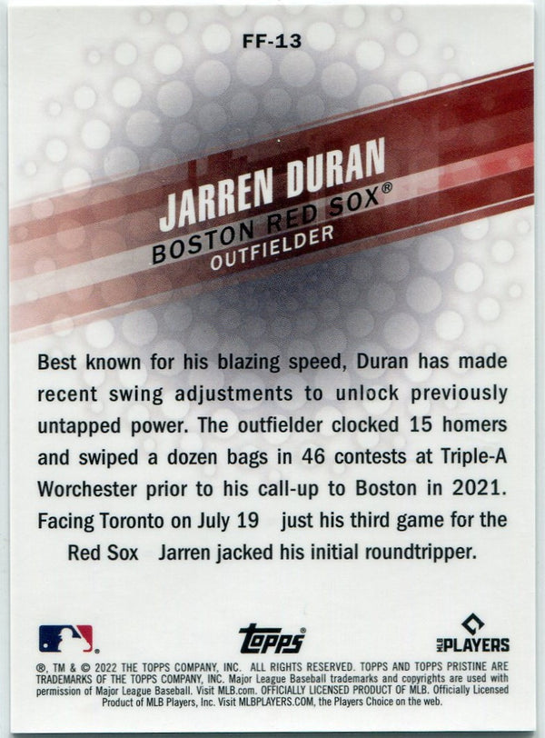 Jarren Duran 2022 Topps Pristine Refractor RC #FF-13
