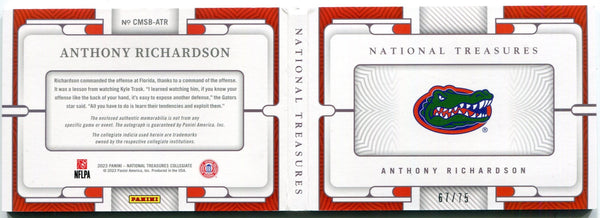 Anthony Richardson 2023 Panini National Treasures Collegiate Jersey/Autographed RC #CMSB-ATR 67/75