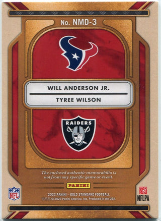 Will Anderson Jr. & Tyree Wilson 2023 Panini Gold Standard Newly Minted Dual 2 Color Patch RC #NMD-3 5/49