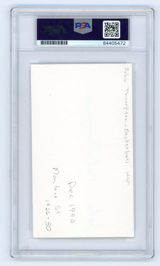 John Thompson Autographed Index Card PSA/DNA Certified