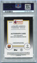 Andres Iniesta 2023 - 2024 Topps Merlin UEFA Club Competitions Autographed MOJO Refractor Card #AU-AI 80/99 PSA Graded 8