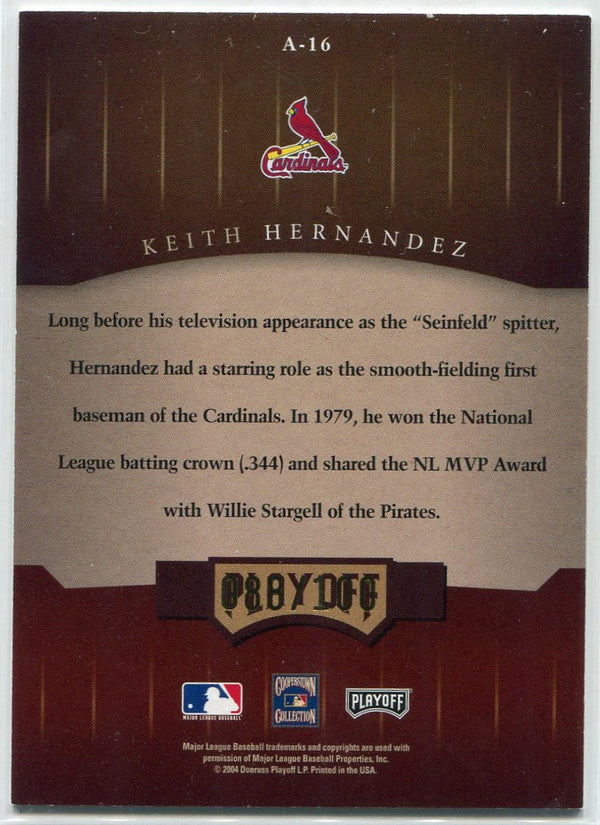 Keith Hernandez 2004 Donruss Playoff Honors Autographed Card #A-16 88/100