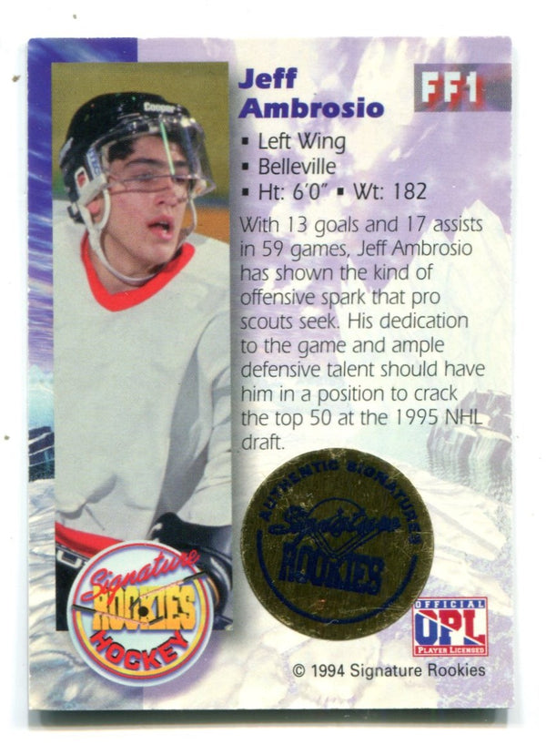 Jeff Ambrosio 1994 Signature Rookies Future Flash Autographed Card #FF1