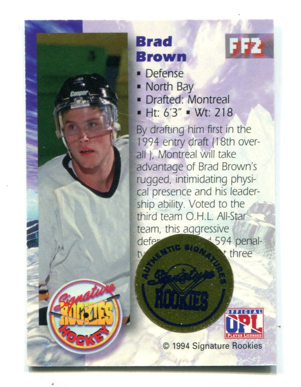Brad Brown 1994 Signature Rookies Future Flash Autographed Card #FF2