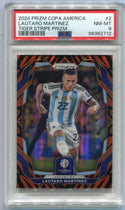 Lautaro Martinez 2024 Panini Prizm Conmebol COPA America Tiger Stripe Prizm Card #2 PSA Graded 8