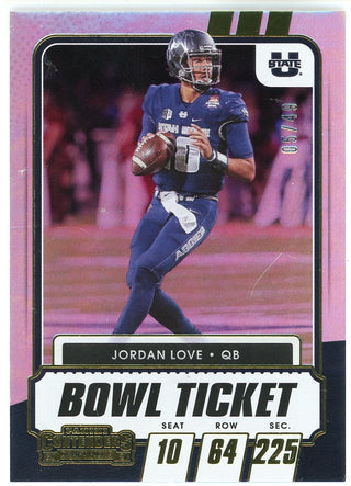Jordan Love 2021 Panini Contenders Draft Picks Bowl  Ticket Card #89