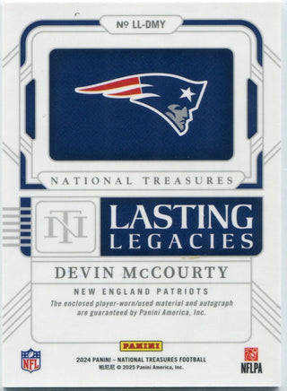 Devin McCourty 2024 Panini National Treasures Lasting Legacies Autographed/Jersey Card #LL-DMY 40/99