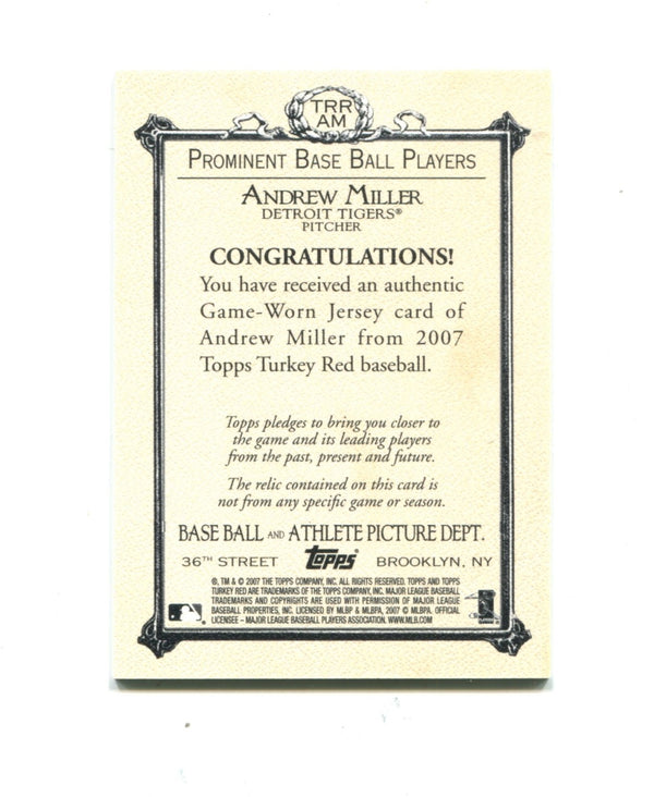 Andrew Miller 2007 Topps Unsigned Rookie Card