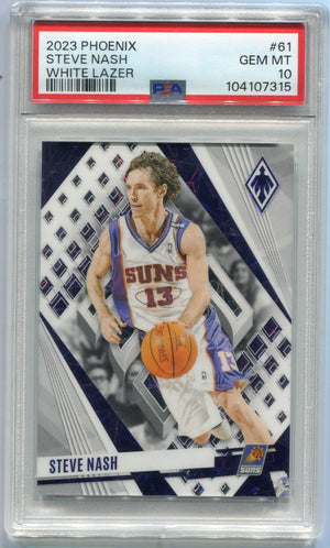 Steve Nash 2023 - 2024 Panini Phoenix White Lazer Card #61 148/150 PSA Graded 10