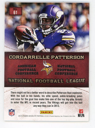 Cordarrelle Patterson 2013 Panini Absolute Hogg Heaven Rookie Card #61