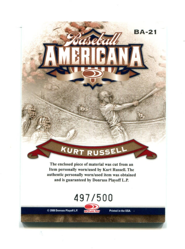 Kurt Russell 2008 Donruss Baseball Americana #BA-21 497/500 Card