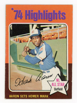 Hank Aaron 1975 Topps Baseball Extra #1 Card