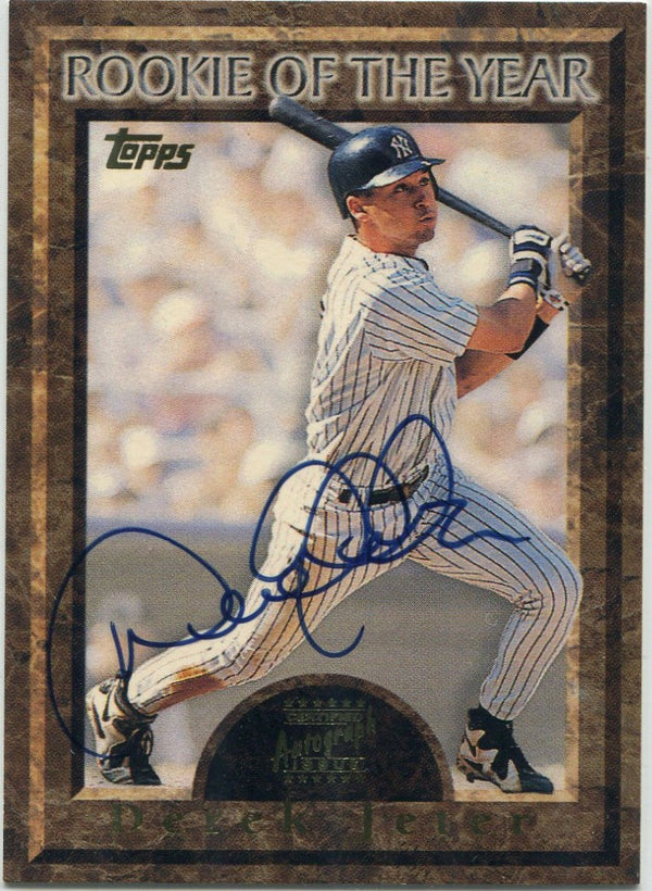 Derek Jeter 1997 Topps Rookie Of The Year Autographed Card JSA Certified