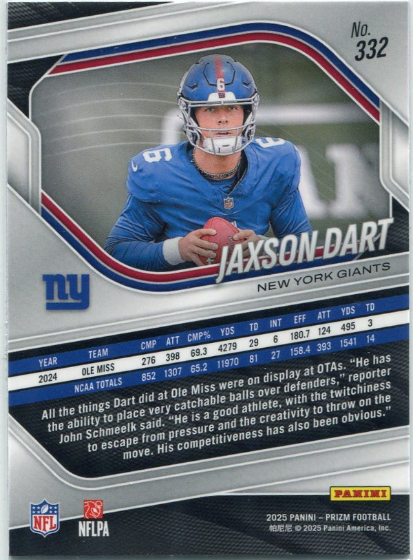 Jaxson Dart 2025 Panini Prizm RC #332
