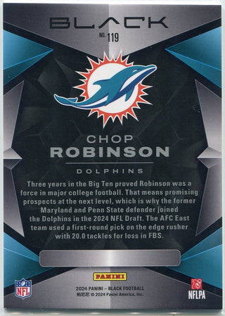 Chop Robinson 2024 Panini Black RC #119