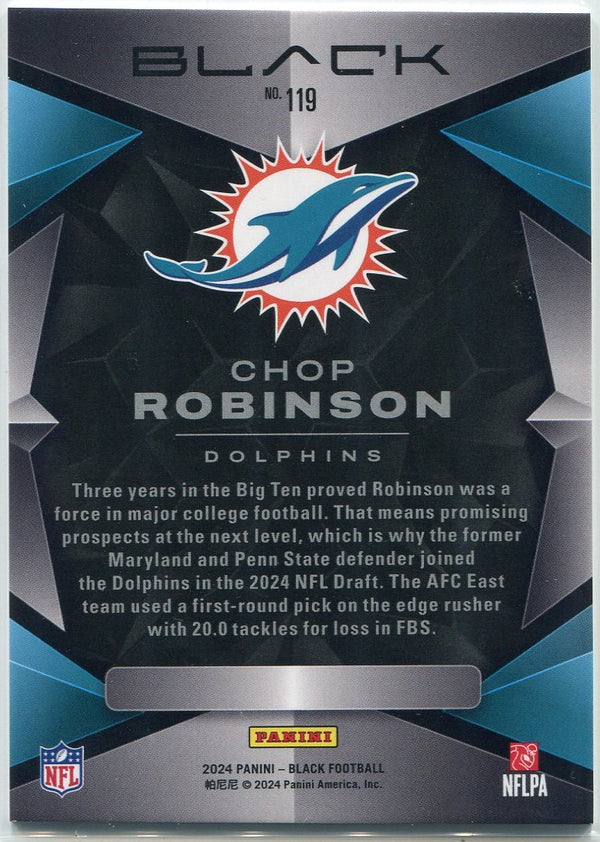 Chop Robinson 2024 Panini Black RC #119