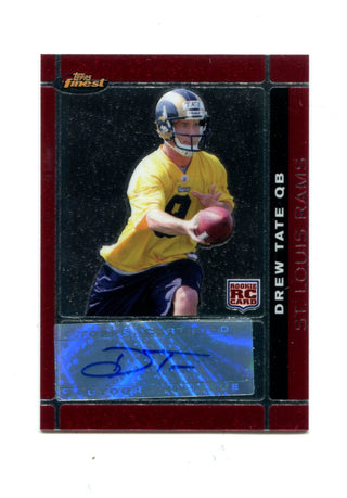 Drew Tate  2007 Topps Finest Autograph Rookie RC #110 Card