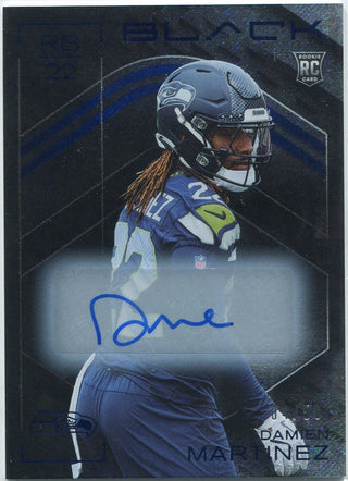 Damien Martinez 2025 Panini Black Autographed Blue Sapphire RC #192 4/50