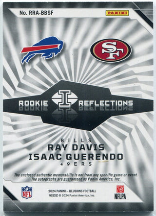 Ray Davis/Isaac Guerendo 2024 Panini Illusions Rookie Reflections Dual Jersey & Dual Autographed RC #RRA-BBSF 143/199
