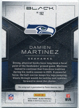 Damien Martinez 2025 Panini Black Autographed Blue Sapphire RC #192 4/50