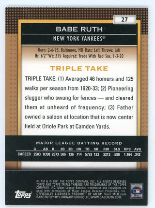 Babe Ruth 2011 Topps Triple Threads Card #27