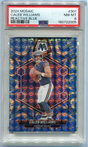 Caleb Williams 2024 Panini Mosaic Reactive Blue Prizm RC #301 PSA Graded 8