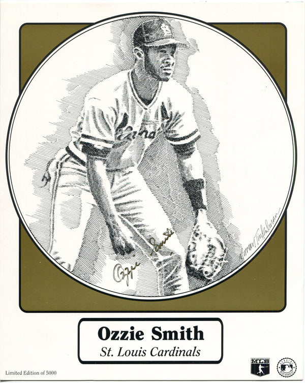 Ozzie Smith Autographed 8x10 Baseball Limited Edition Photo card /5000