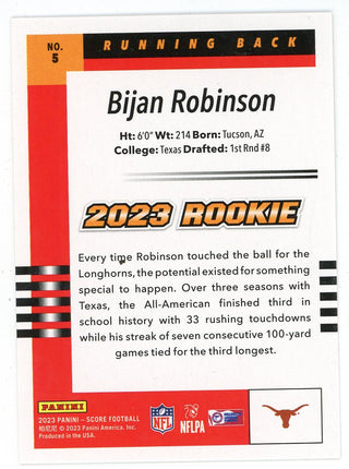 Bijan Robinson 2023 Panini Score #5