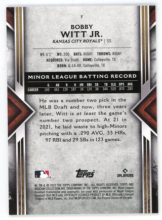 Bobby Witt Jr 2022 Topps Museum Rookie Card #7