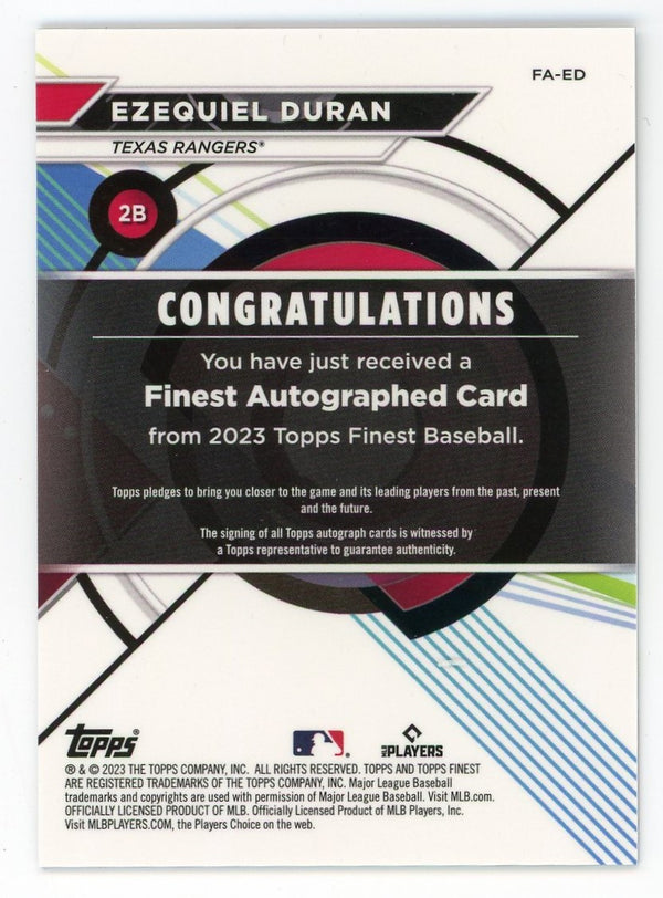 Ezequiel Duran 2023 Topps Finest Silver #FA-ED Card