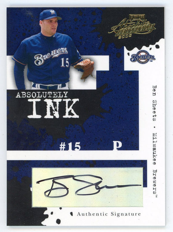 Ben Sheets Autographed 2005 Playoff Absolute Ink #AI-105