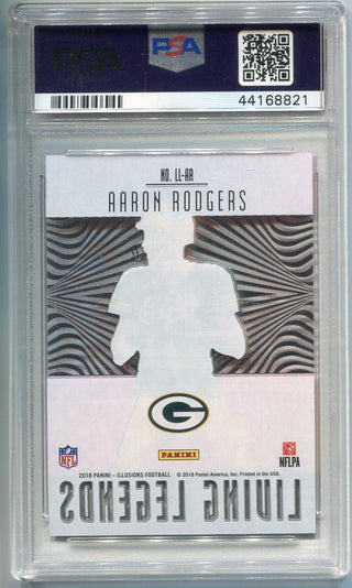 Aaron Rodgers 2018 Panini Illusions Living Legends Red Card (PSA 10)