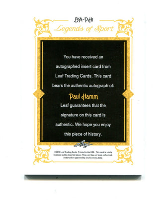 Paul Hamm 2012 Leaf Legends of Sport Authentic Signature #BA-PHI Card