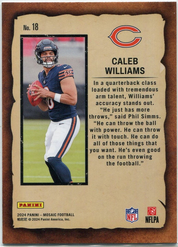 Caleb Williams 2024 Panini Mosaic Notoriety RC #18