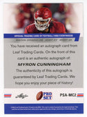 Myron Cunningham 2022 Leaf X Rookie Card Autographed #PSA-MC2