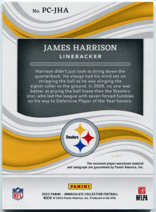 James Harrison 2023 Panini Immaculate Collection Triple Jersey/Autographed Card #PC-JHA 33/99