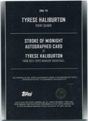 Tyrese Haliburton 2024 Topps Midnight Stroke Of Midnight Autographed Card #SMA-TH