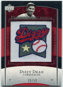 Dizzy Dean 2007 Upper Deck Premier Premier Stitchings Manufactured Patch Card #PS-46 30/50