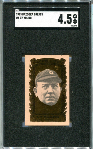 Cy Young 1963 Bazooka Greats #6 Card SGC 4.5