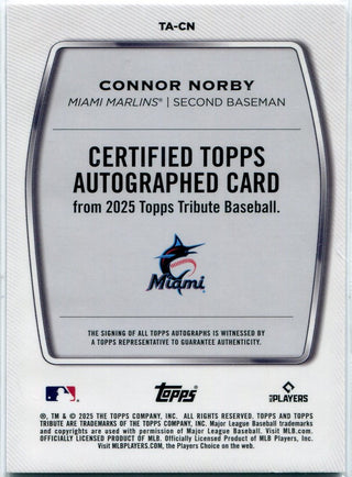 Connor Norby 2025 Topps Tribute Autographed RC #TA-CN 6/150