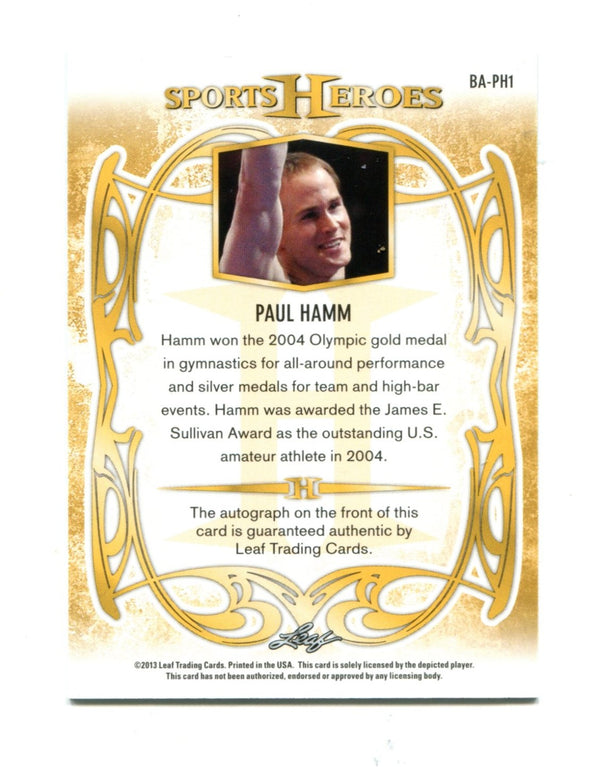 Paul Hamm 2013 Leaf Sports Heroes Signature #BA-PH1 Card
