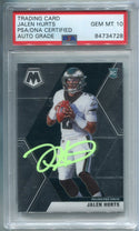 Jalen Hurts Signed 2020 Panini Mosaic Rookie Card (PSA AUTO 10)