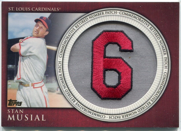 Stan Musial 2012Topps Commemorative Retired Number Patch Card #RN-SM