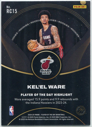 Kel'el Ware 2024 - 2025 Panini Player Of The Day RC #RC15