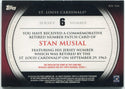 Stan Musial 2012Topps Commemorative Retired Number Patch Card #RN-SM